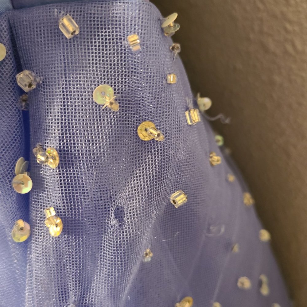 Tiffany Designs light blue strapless prom dress - Picture 4 of 7